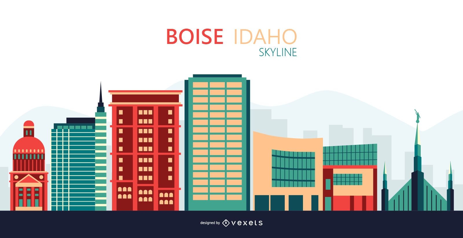 Boise skyline illustration