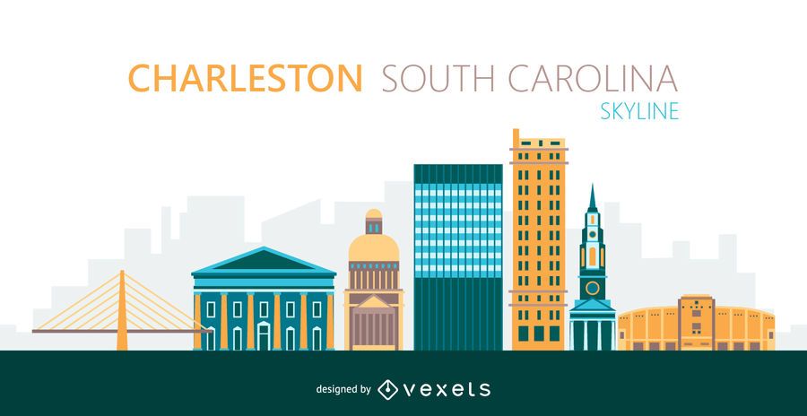 Charleston city skyline illustration Charleston city skyline illustration