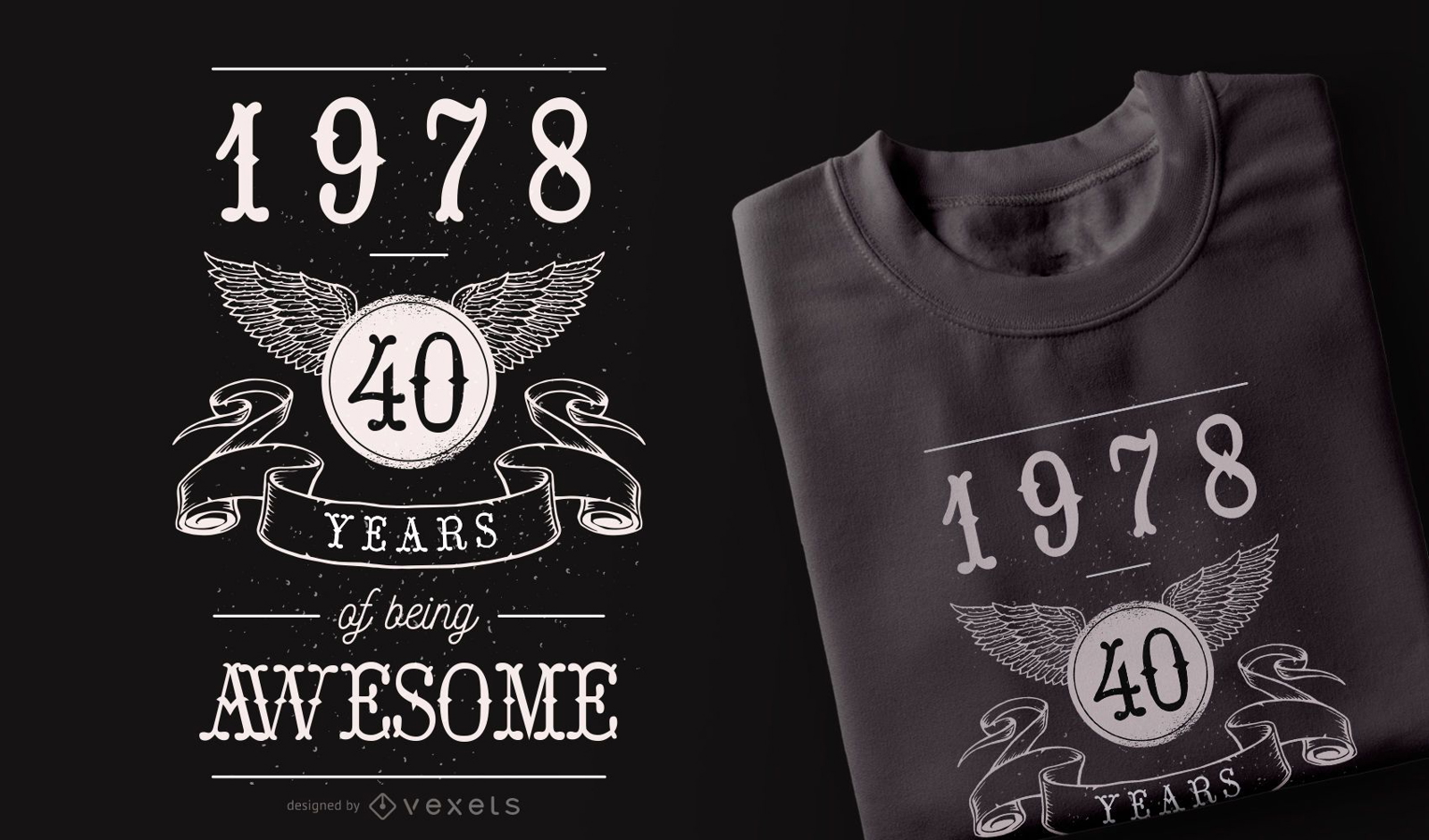 40 Years Awesome t-shirt design