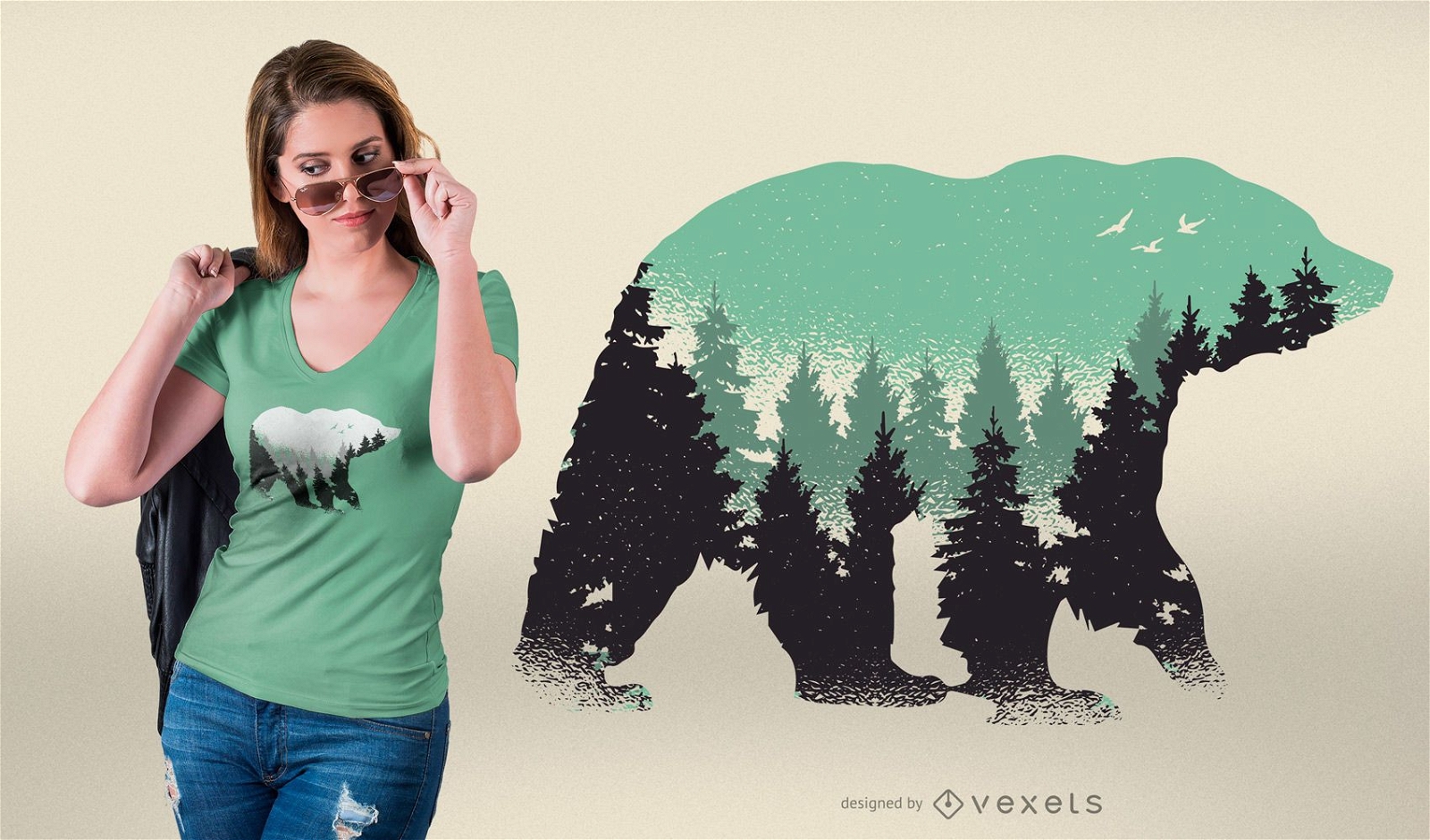 Bear forest t-shirt design