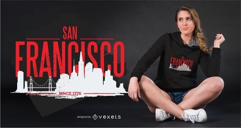 Design de camisetas San Francisco Skyline