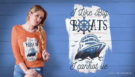 Diseño de camiseta de barcos grandes. Diseño de camiseta de barcos grandes.