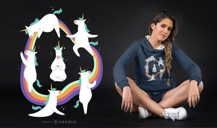 Diseño de camiseta de yoga unicornio