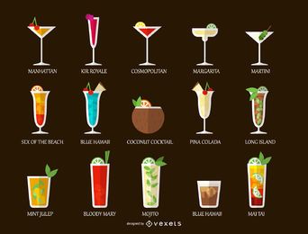 Set de bebidas alcohólicas de coctel Set de bebidas alcohólicas de coctel