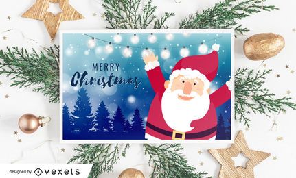 Santa Merry Christmas Card Design Santa Merry Christmas Card Design