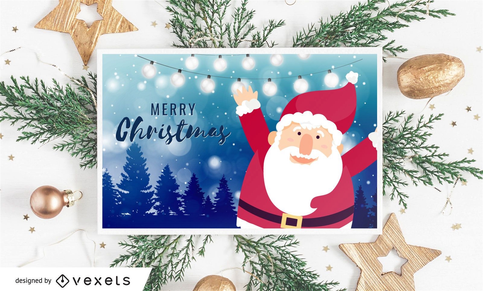 Santa Merry Christmas Card Design