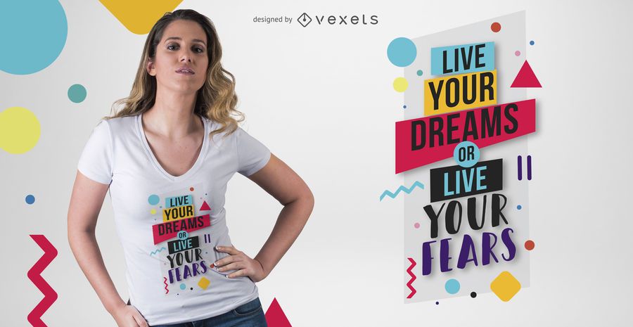 Live Your Dreams T-shirt Design - Vector Download