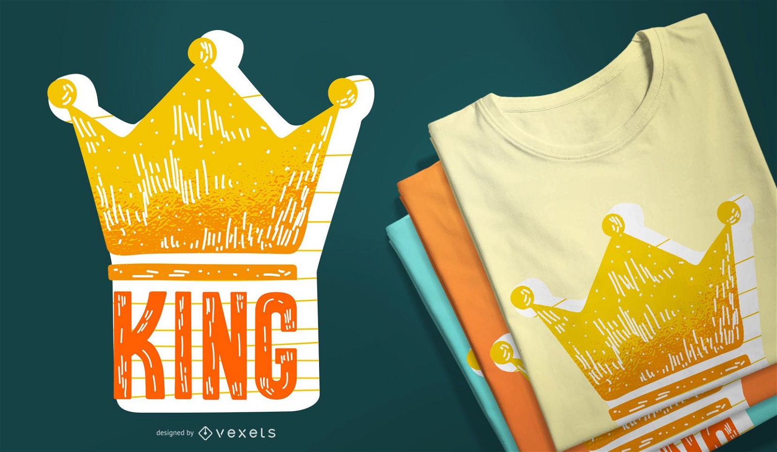 König mit einem Kronen-T-Shirt Design