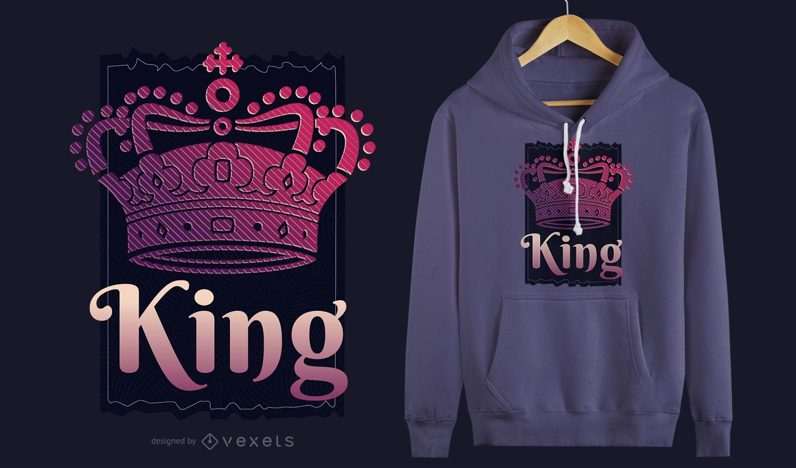 Diseño de camiseta King Crown