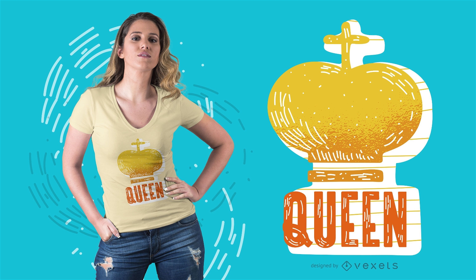 Diseño de camiseta Queen Crown