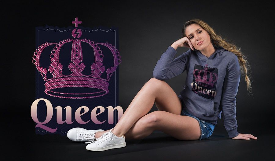 Projeto do t-shirt da coroa da rainha Projeto do t-shirt da coroa da rainha
