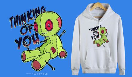 Muñeca vudú diseño de camiseta divertida Muñeca vudú diseño de camiseta divertida