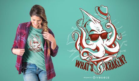Design de camisetas engraçadas do Kraken Monster