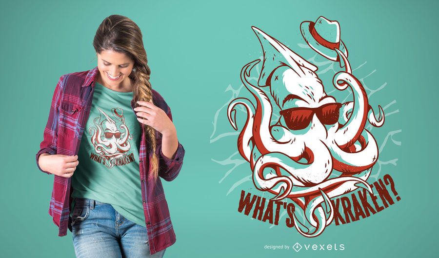 Kraken Monster Funny T-shirt Design Kraken Monster Funny T-shirt Design