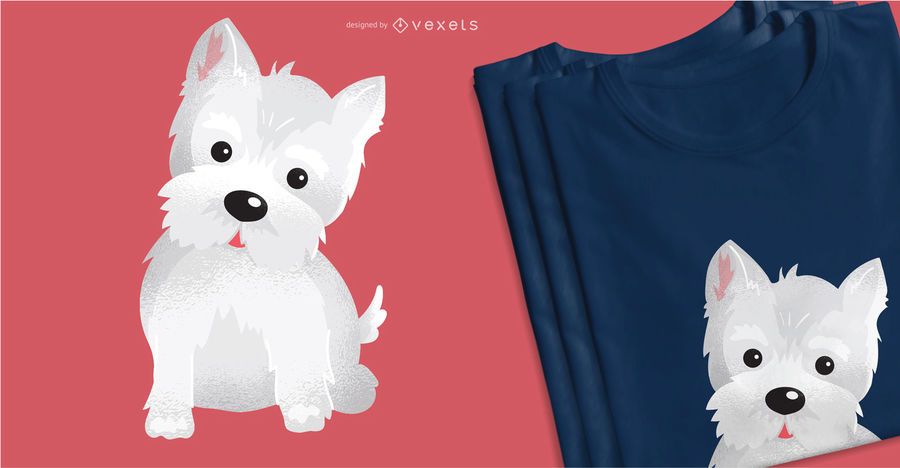 Diseño lindo de la camiseta del perro de Westie Diseño lindo de la camiseta del perro de Westie