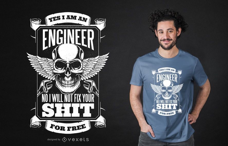 Download Engineer Funny Quote T-shirt Design - Vector Download
