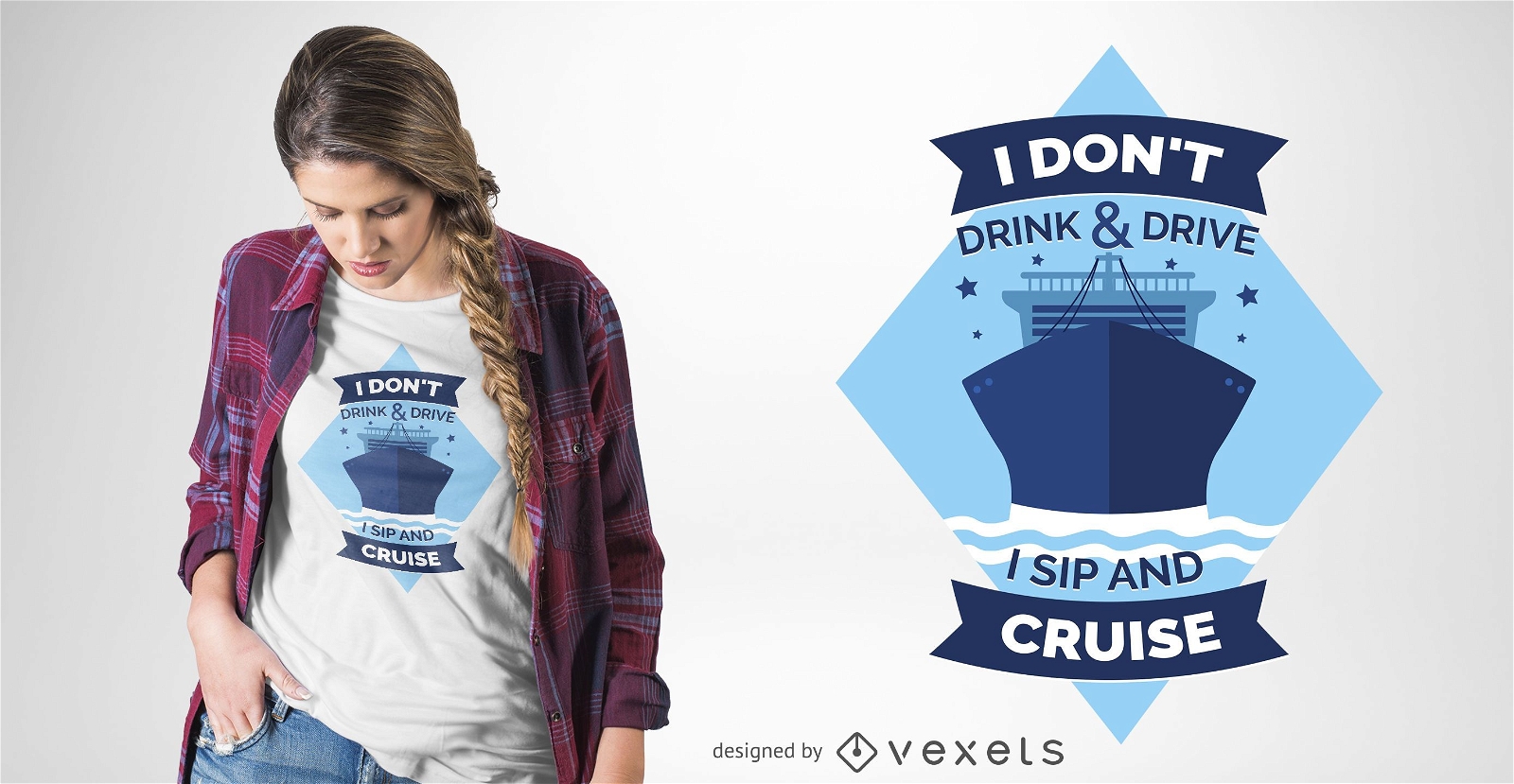 Diseño divertido de camiseta de crucero