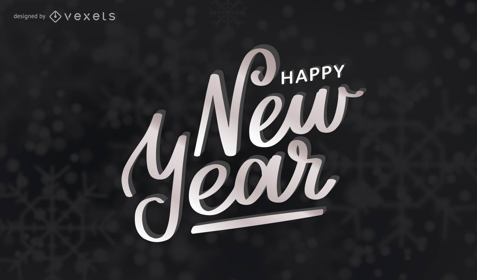 Happy New Year artistic lettering