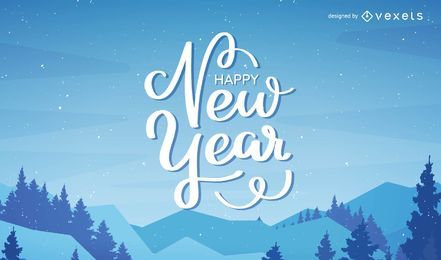 Feliz año nuevo vector de letras