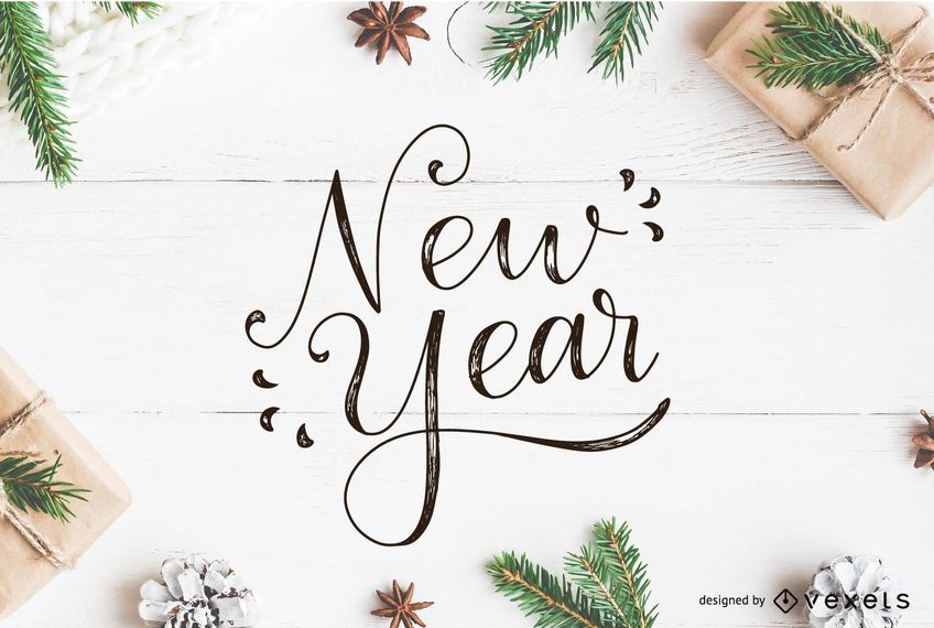 Neujahrs-Beschriftungsvektor Neujahrs-Beschriftungsvektor