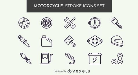 Conjunto de iconos de carrera de motocicleta