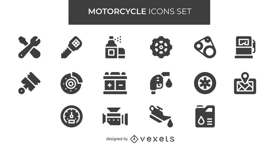 Motorcycle icon set Motorcycle icon set