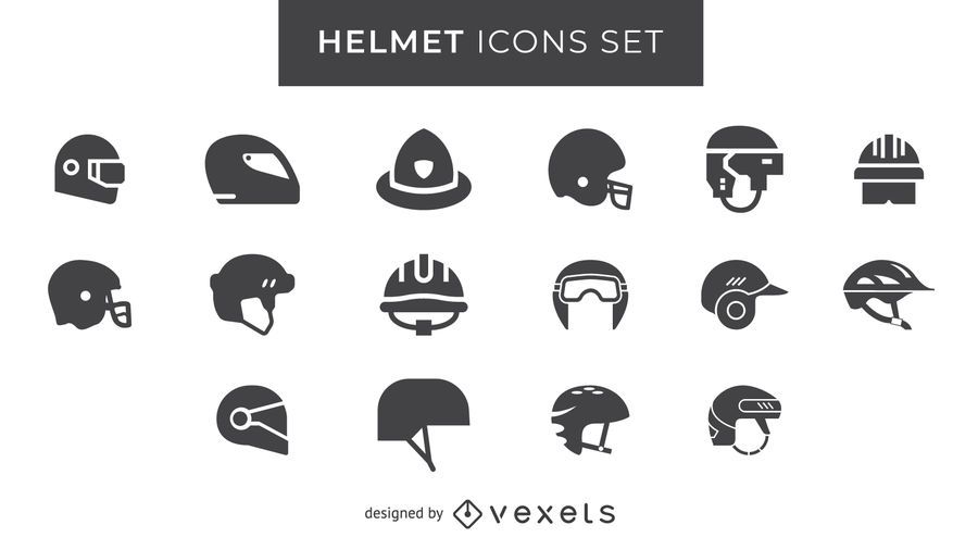 Helmet Icons Set - Vector Download