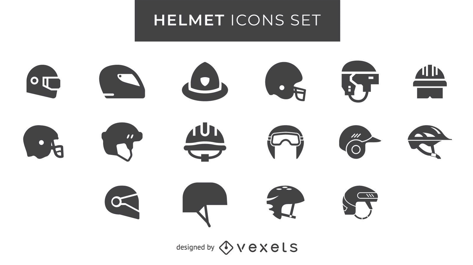 Helmet icons set