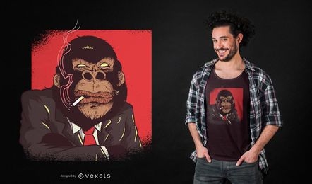 Design de camiseta do chefe Gorilla