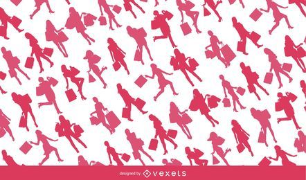 Woman shopping silhouette pattern Woman shopping silhouette pattern