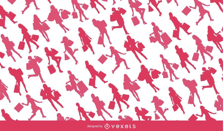 Woman shopping silhouette pattern Woman shopping silhouette pattern