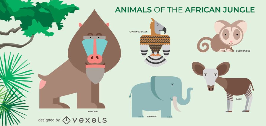 Conjunto de animais da selva africana Conjunto de animais da selva africana
