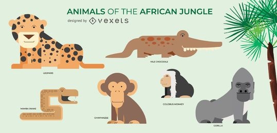 Set of african animals illustrations