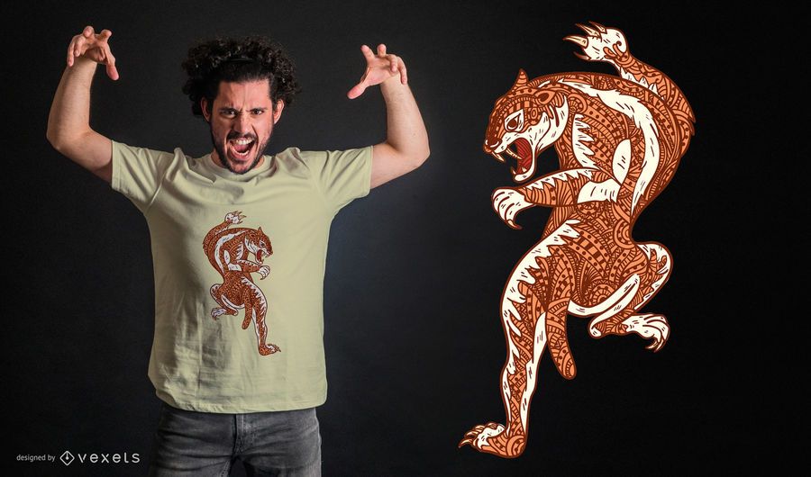 Mandala Sabercat T-shirt Design Mandala Sabercat T-shirt Design