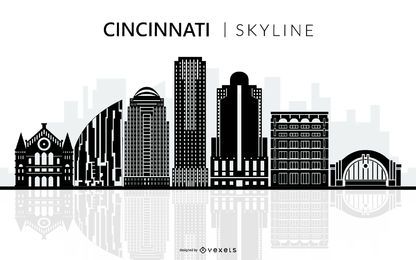 Silueta de horizonte negro de Cincinnati Silueta de horizonte negro de Cincinnati