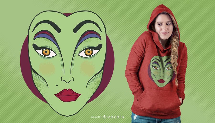 Sexy Witch Makeup T-shirt Design Sexy Witch Makeup T-shirt Design