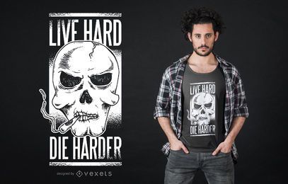 Rauchen Schädel T-Shirt Design