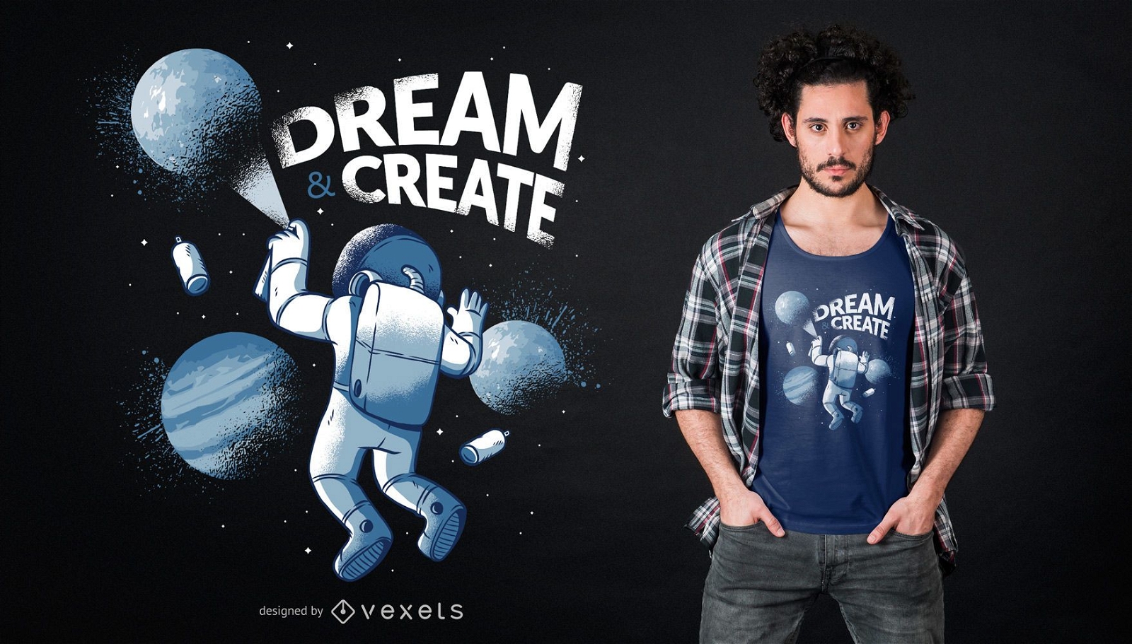 Astronauta Graffiti T-shirt Design
