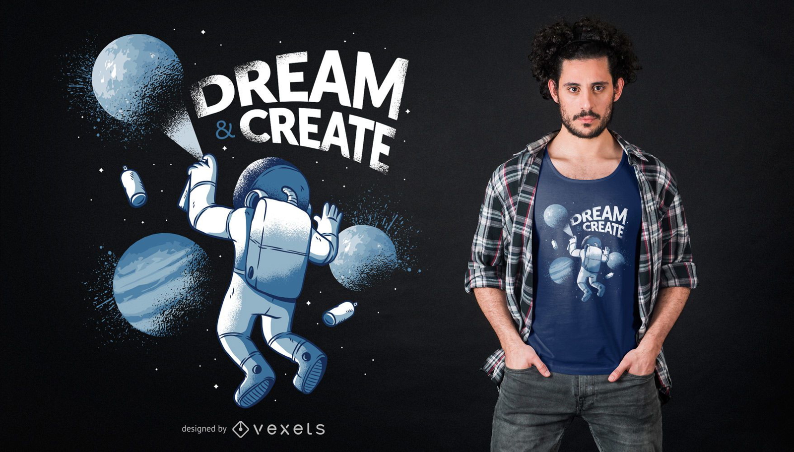 Diseño de camiseta Astronaut Graffiti
