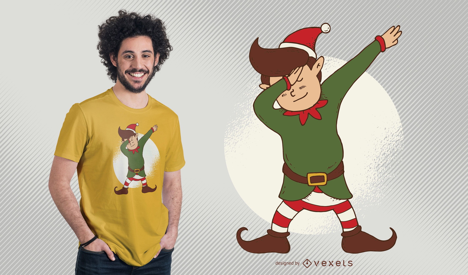 Elf Dabbing Christmas T-shirt Design