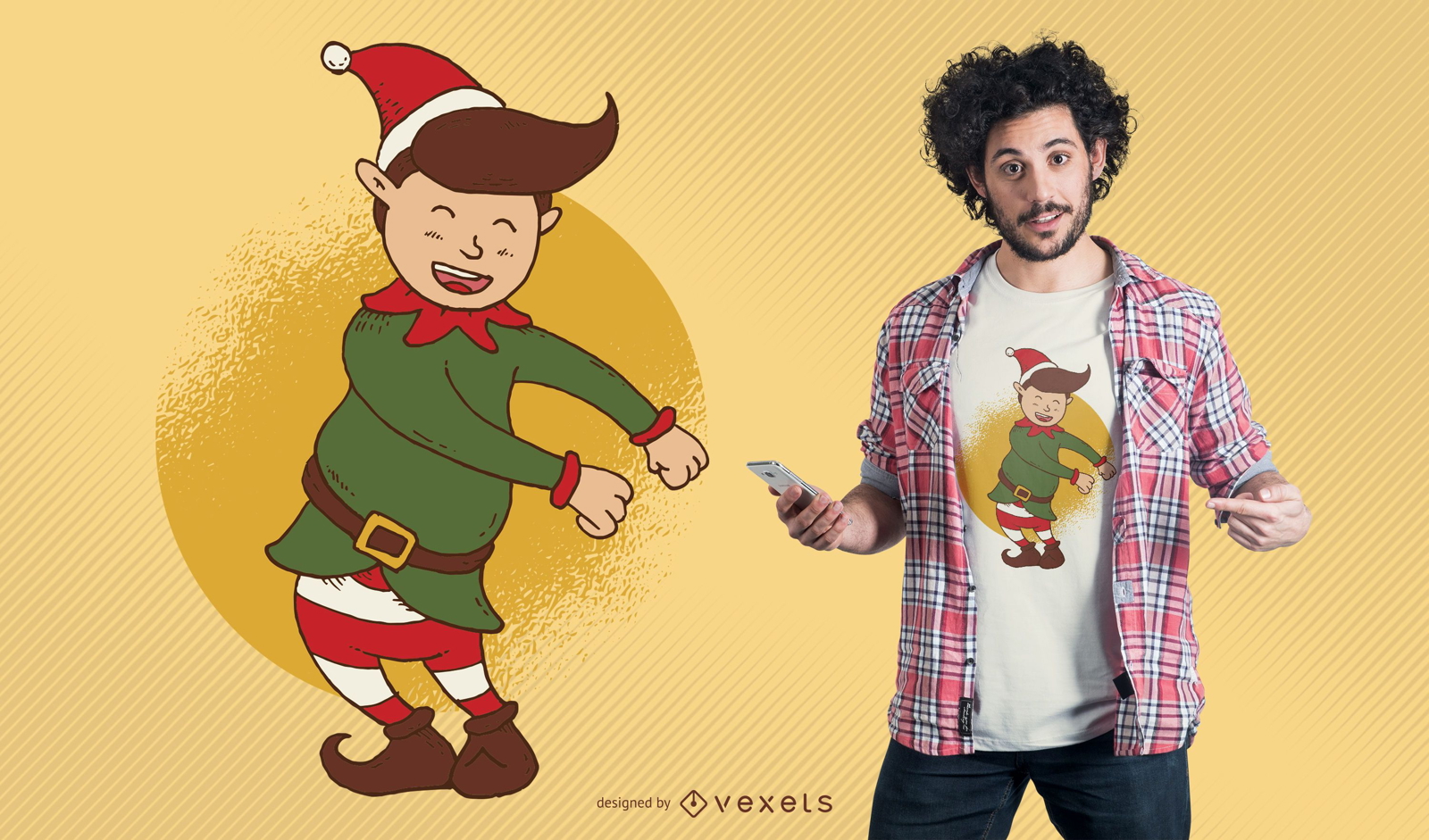 Dise?o de camiseta de Elf Floss Dance Christmas