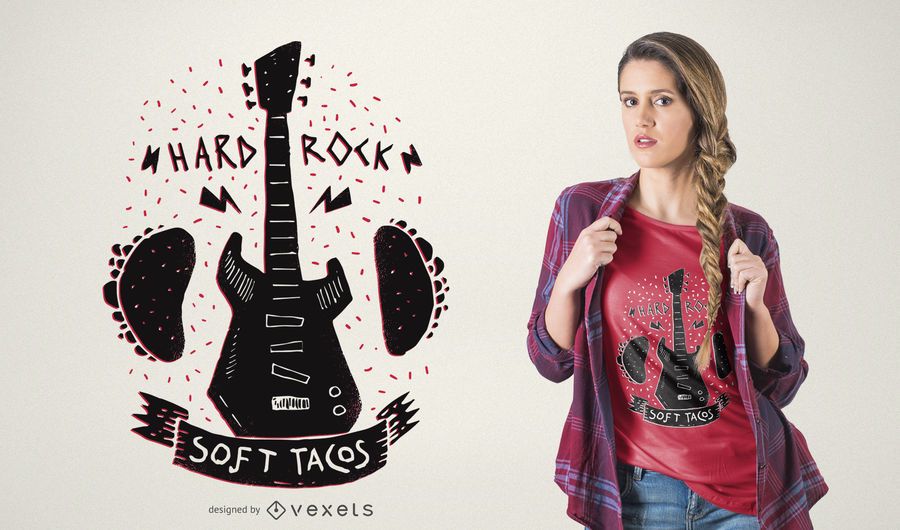 Rock 'n Roll Music Tacos T-shirt Design Rock 'n Roll Music Tacos T-shirt Design