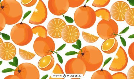 Patrón de frutas y rodajas de naranja