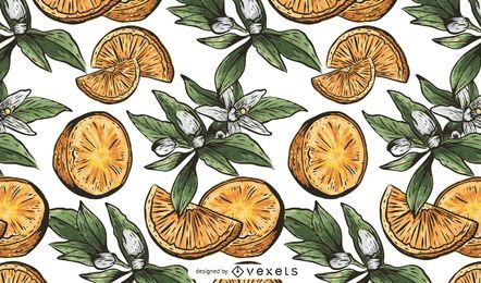 Hand drawn orange fruit pattern Hand drawn orange fruit pattern