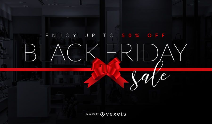 Diseño de lazo de venta de viernes negro Diseño de lazo de venta de viernes negro