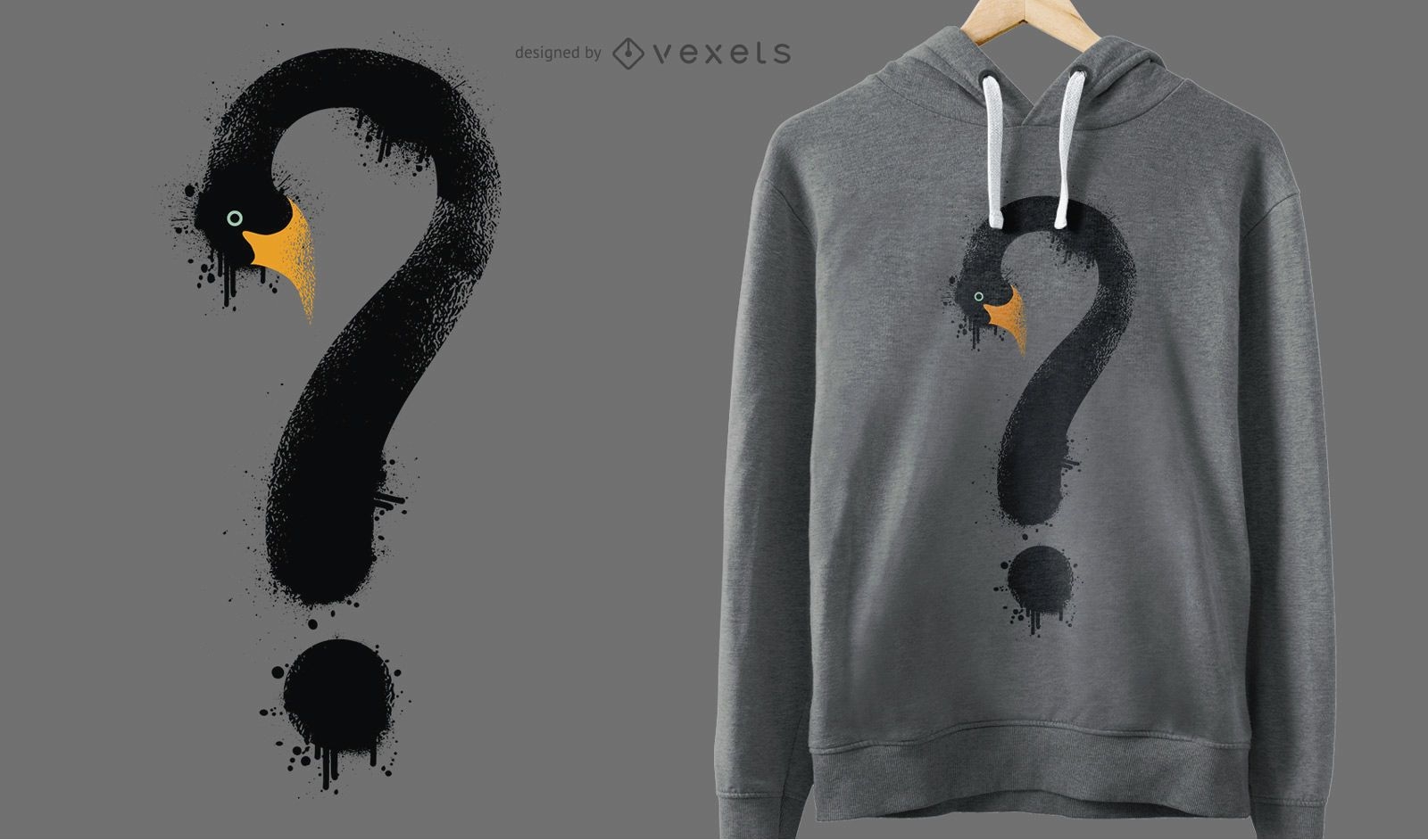 Black Swan Question Mark T-shirt Design