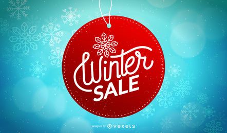 Diseño de etiqueta de círculo de venta de invierno