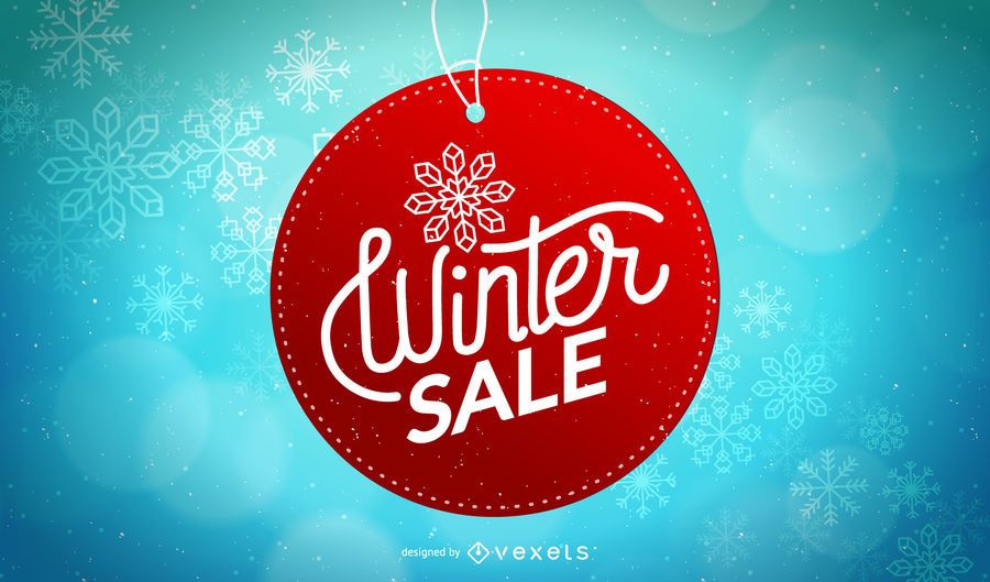 Winter Sale Circle Tag Design Winter Sale Circle Tag Design