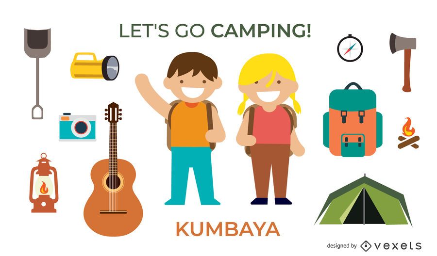 Camping Vector Elements Set Camping Vector Elements Set