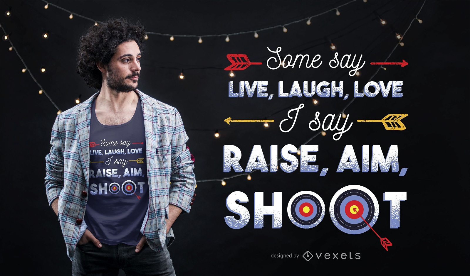 Design de camiseta com citações de tiro com arco